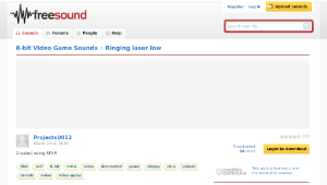 Freesound聲音庫：Ringing laser low