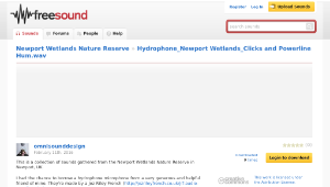 Freesound聲音庫：Hydrophone_Newport Wetlands_Clicks and Powerline Hum.wav縮圖