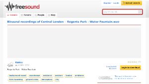 Freesound聲音庫：Regents Park - Water Fountain.wav