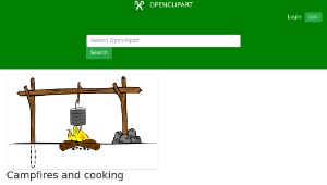 openclipart圖庫：Campfires and cooking cranes