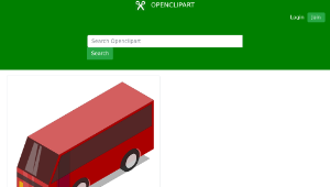 openclipart圖庫：3D Isometric Red Bus縮圖