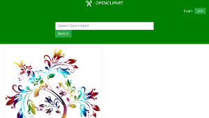 openclipart圖庫：Colorful Floral Tree 3 Variation 2-資源代表圖