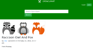 openclipart圖庫：Raccoon Owl And Fox-資源代表圖