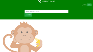 openclipart圖庫：Cartoon monkey without background縮圖