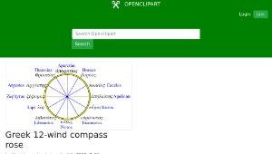 openclipart圖庫：Greek 12-wind compass rose縮圖