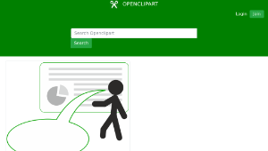 openclipart圖庫：Stick figure presenting縮圖