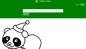 openclipart圖庫：Santa Panda Coloring Page-資源代表圖