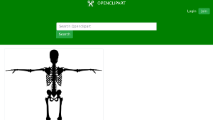 openclipart圖庫：Skeleton With Arms Out Silhouette-資源代表圖