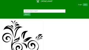 openclipart圖庫：Leafy Flourish Silhouette縮圖