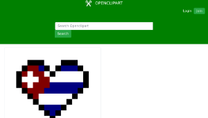 openclipart圖庫：Cuba Flag in Heart Shape Pixel Art 縮圖