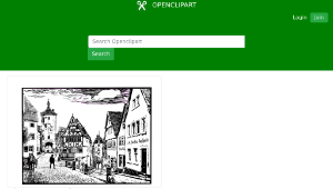 openclipart圖庫：Cityscape of Rothenburg, Germany