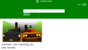 openclipart圖庫：cartoon car running on the street-資源代表圖