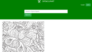 openclipart圖庫：Decorative Floral Butterfly Line Art縮圖