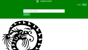 openclipart圖庫：Circular Dragon Silhouette縮圖