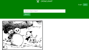 openclipart圖庫：Kid Makes Snowman縮圖