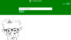 openclipart圖庫：Woody Allen Caricature Outline縮圖