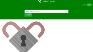 openclipart圖庫：Lock heart縮圖