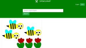 openclipart圖庫：flowers and bees-資源代表圖