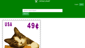 openclipart圖庫：Cat stamp (49 cents)-資源代表圖