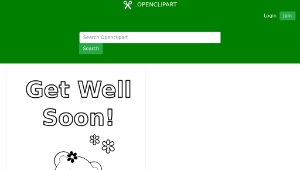 openclipart圖庫：Coloring "get well soon" teddy bear card-資源代表圖