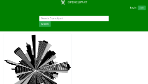 openclipart圖庫：Cityscape Skyline Radial-資源代表圖