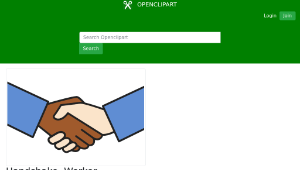 openclipart圖庫：Handshake, Worker unite縮圖