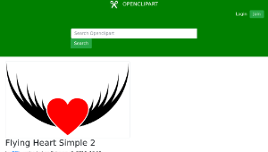 openclipart圖庫：Flying Heart Simple 2-資源代表圖