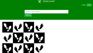 openclipart圖庫：Feet pattern (black & white)縮圖