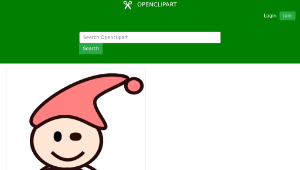 openclipart圖庫：stick boy in a red cape with red hat-資源代表圖