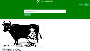 openclipart圖庫：Milking a Cow-資源代表圖
