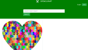 openclipart圖庫：Colorful Puzzle Heart-資源代表圖