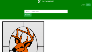 openclipart圖庫：Deer Stained Glass縮圖