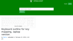 openclipart圖庫：Keyboard outline for key mapping, laptop version.