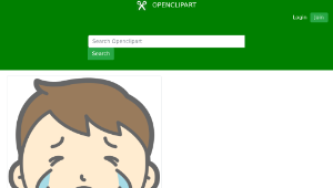 openclipart圖庫：Crying Male (#1)縮圖