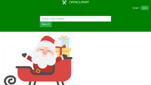 openclipart圖庫：Santa and sleigh 2