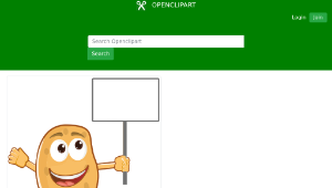 openclipart圖庫：Anthropomorphic Potato Holding Sign-資源代表圖