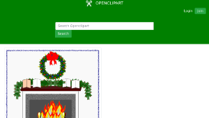 openclipart圖庫：Christmas Hearth Fire縮圖