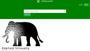 openclipart圖庫：Elephant Silhouette Flying Apart縮圖