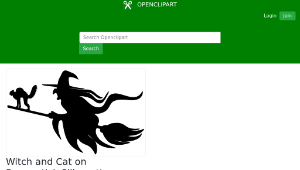 openclipart圖庫：Witch and Cat on Broomstick Silhouette-資源代表圖