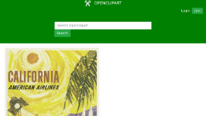 openclipart圖庫：Vintage Travel Poster California縮圖