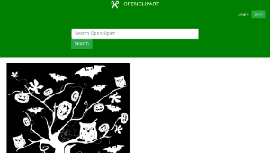 openclipart圖庫：Halloween Tree Inverse Silhouette縮圖