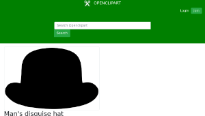 openclipart圖庫：Man's disguise hat-資源代表圖