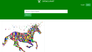 openclipart圖庫：Checkered Chromatic Magical Unicorn縮圖