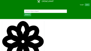 openclipart圖庫：Black and white flower pictogram-資源代表圖