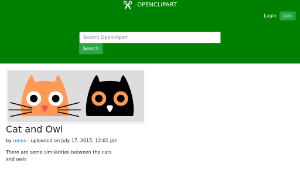 openclipart圖庫：Cat and Owl縮圖