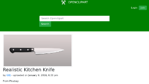 openclipart圖庫：Realistic Kitchen Knife縮圖