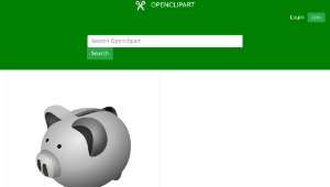 openclipart圖庫：Piggybank Gray