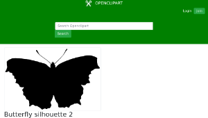 openclipart圖庫：Butterfly silhouette 2縮圖