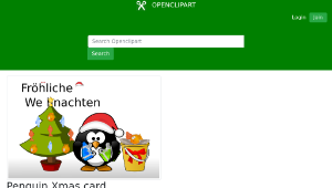 openclipart圖庫：Penguin Xmas card
