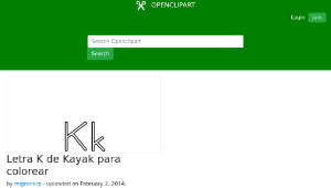 openclipart圖庫：Letra K de Kayak para colorear-資源代表圖